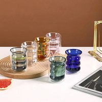 Vente en gros en Europe, tasse à thé matcha en verre transparent à double paroi moderne, 300 ml, réutilisable, écologique, cadeau d'affaires