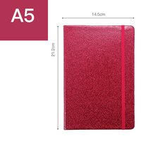 Nouveau design, couverture en cuir PU brillant, carnet A5, pages lignées brillantes, agenda, carnet de couleur éclatante avec sangle élastique pour le stockage