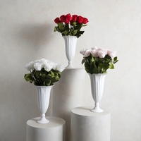 Décoration de table personnalisée, vase en céramique Aphrodite, fleurs naturelles réelles, plantes à longue tige, roses éternelles préservées