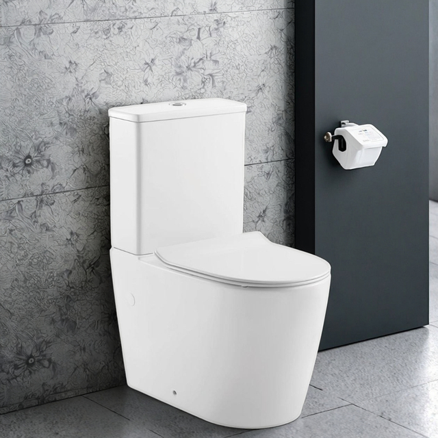 For Modern Dual-flush One Hole Tornado Washdown P-trap Ceramic Two Piece Toilet for Lavatory/Villa/Hotel Use