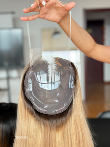 Vente en gros : Nouveau design de luxe de topper en dentelle pour coloration capillaire en salon avec racines foncées, pour femmes blanches - Product Image 2