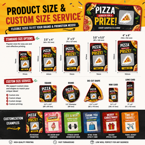 Cartes à gratter personnalisées en carton avec impression numérique couleur, numéros variables pour promotions de restaurants et événements commerciaux - Product Image 4