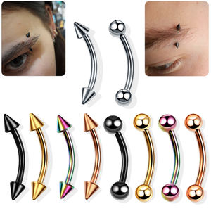<span class=keywords><strong>Piercing</strong></span> de Acero Inoxidable con Forma de Plátano y <span class=keywords><strong>Labio</strong></span>, <span class=keywords><strong>Piercing</strong></span> para Lengua, Ojos de Serpiente, Pendiente de Tragus, 16g - Product Image 3