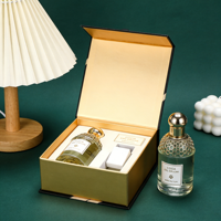 Boîtes à parfum en papier gaufré personnalisées à l'encre de soja, rabat magnétique, 50 ml, boîte cadeau de luxe vide pour parfum, emballage