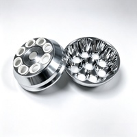 Réflecteur matriciel 9 LED en aluminium CNC de précision AL6063, finition Orange Peel OP SMO, placage sous vide brillant, pour éclairage moto, usine OEM