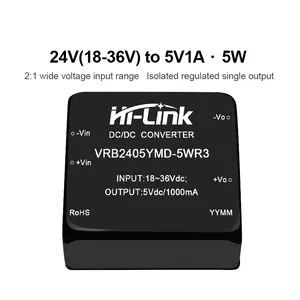 Module d'alimentation Hi-Link 5W convertisseur DCDC 24V tension d'entrée 12V 416mA VRB2412YMD-5WR3 transformateur de Module d'alimentation abaisseur