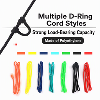 Cordon en polyéthylène à anneau en D pour arc et arc à poulies, capacité de charge de 200 lb, boucle en U, 7 couleurs, longueur de 60 cm à 18 m