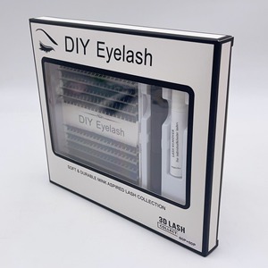 Extensions de <span class=keywords><strong>cils</strong></span> individuels DIY en grappe, pré-coupées, à coller et sceller, kit de <span class=keywords><strong>cils</strong></span> en grappe DIY, marque privée Cil Spike - Product Image 5