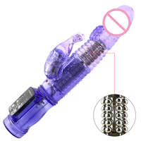 Dildo Rabbit Vibrator Masturbator G-Punkt 12 Geschwindigkeiten Vibration Dual-Motor Massagegerät Klitoris Rotationsstimulator Weibliches Sexspielzeug