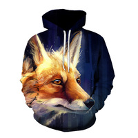 Sweat à capuche pour homme personnalisé en gros, à épaules tombantes, avec impression numérique 3D animale, et impression à la demande, type pull-over