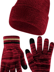 Gorro de Punto Informal Unisex, Paquete de 4 Gorros de Invierno para Adultos, Gorras Cálidas para Viajar, 100% Acrílico, Jacquard Estampado - Product Image 1