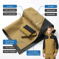 Tissu respirant imperméable laminé en TPU polyester 3 couches personnalisé pour vestes et pantalons de randonnée
