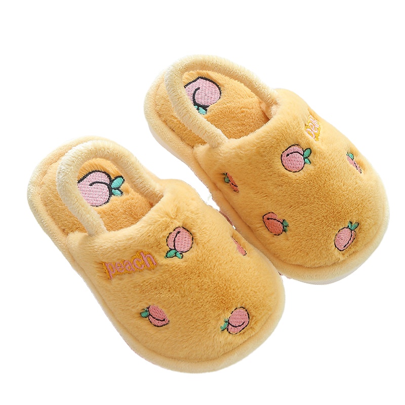 Детские хлопковые тапочки, сохраняющие тепло, зимние домашние Нескользящие Симпатичные Мультяшные детские новые хлопковые тапочки