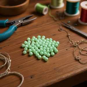 Ilan Abalorios Perline Acriliche Verde Chiaro 8mm 19g - Product Image 3