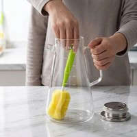 Jarra de Café de Vidrio Borosilicato Ecológica Moderna de 2000ml con Tapa de Acero y Escala Graduada, en Oferta, Bajo MOQ, en Stock