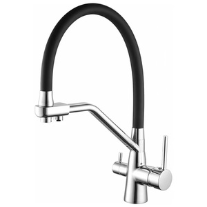 Robinet de cuisine Libert E-14 en acier inoxydable 304 à double poignée, extractible à 3 voies, rotation à 360°, mélangeur chaud/froid pour osmose inverse - Product Image 5
