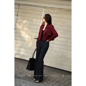 Veste courte en sergé de coton pour femmes, col classique, manches longues, décontractée, à porter au quotidien, vente en gros - Product Image 1