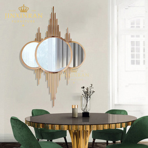 Hiện đại sang trọng Vàng Vòng tường Gương nghệ thuật trang trí nhà phòng khách khung thép không gỉ lớn tường gương - Product Image 3