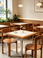 Chaise de salle à manger en bois massif nordique, chaise en bois à dossier incurvé durable pour restaurant, café, hôtel, usage commercial