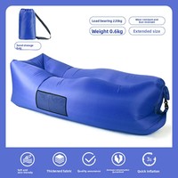 Nouveau style de canapé gonflable en polyester avec dossier, idéal pour le camping et la plage, portable, vente directe