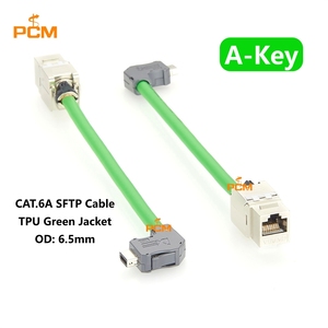 Câble Ethernet industriel CAT6A IX à angle gauche SFTP A-Key vers RJ45 Keystone TPU Assembly IX40G-A-10S-CVL1(7.0) pour machine - Product Image 5