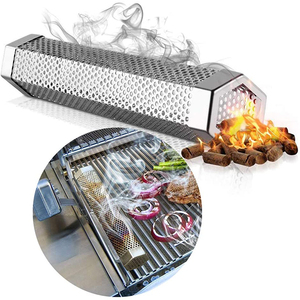 Tube fumoir hexagonal rond en acier inoxydable 304 pour <span class=keywords><strong>barbecue</strong></span>, générateur de fumée froide et chaude de 5 heures pour Traeger <span class=keywords><strong>Weber</strong></span> Grill - Product Image 4
