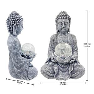BSCI fabbrica di meditazione statua di <span class=keywords><strong>Buddha</strong></span> con luce solare <span class=keywords><strong>giardino</strong></span> <span class=keywords><strong>Buddha</strong></span> con incrinato palla di vetro - Product Image 3
