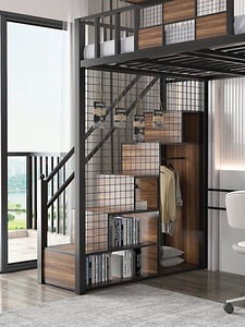 Struttura Letto a Soppalco in Metallo Personalizzabile con Scrivania e Libreria Arredamento su Misura per Mansarda o Loft - Product Image 5