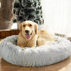 Warm Cat Kennel Plush Pad Solid Pattern All-season Pet Kennel Winter Cat <strong>Dog</strong> <strong>Bed</strong> Faux Fur Material Deep Sleep - Product Image 2