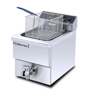 Stainless Steel 1-Tank 1-Basket Electric Chicken Fryer,Batch Fryer Machines