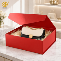 Boîte cadeau rigide à couvercle magnétique mat avec ruban de tirage, emballage de luxe à fermeture magnétique pour chemises, costumes, t-shirts et vêtements pour hommes