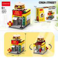 LELE BROTHER Nuevo Set de Mini Bloques de Construcción Vista Callejera de la Ciudad con Tienda de Dulces, Cafetería y Juguetes para Niñas de Ensueño