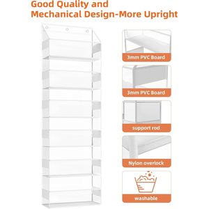 Over The Door Stuffed Animal <b>Storage</b> 6 Tier Hanging Organizer Clear Plastic Toy Plush <b>Storage</b> For Behind Door Wall Mount - Product Image 6
