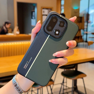 Funda Trasera de Cuero Mate de Lujo con Línea Fluorescente en Color de Contraste para OnePlus 15 5G - Product Image 5