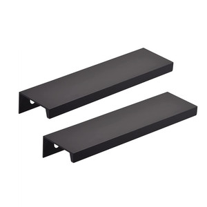 Tiradores de dedo de aluminio para gabinetes de cocina Tiradores de borde negro Tiradores de gabinete de dedo negro mate - Product Image 1