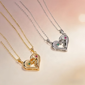 Wholesale the Latest Fashion Couple's Heart Magnetic Clasp <b>Necklace</b> Wholesale Vintage Female Jewelry Set for Gift Party Wedding - Product Image 1