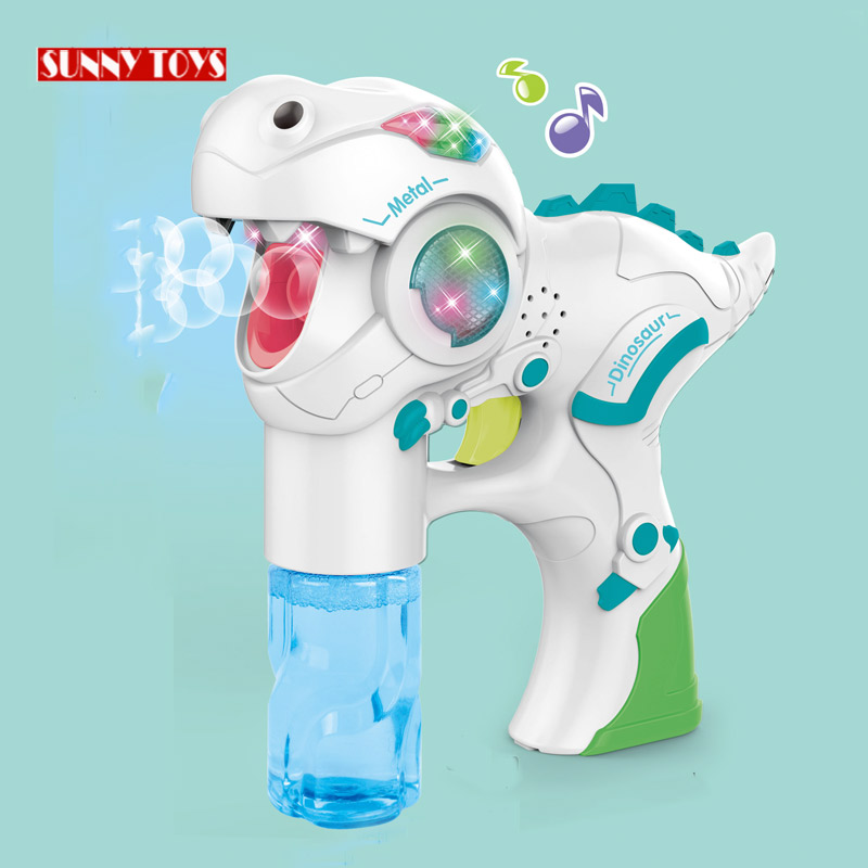 Детский Забавный Электрический музыкальный светильник, пузырьковый пистолет, игрушечный динозавр, Пузырьковая машина для детей