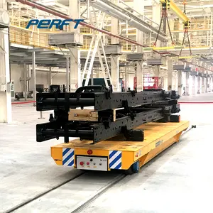 Carrello di trasferimento piatto elettrico in fabbrica per il trasporto di materiale industriale 1-500t