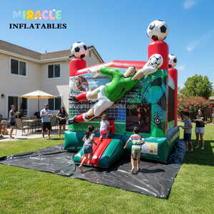 Château gonflable commercial sur le thème du football 3D, 13x13 pieds, pour la location événementielle - Product Image 1