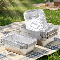 Plateau rectangulaire jetable en aluminium inoxydable OEM ODM pour emballage alimentaire personnalisé en gros