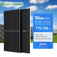Panneaux solaires industriels Trina Solar 710 Watt 715 Watt 720w 725w 730w 740 Watt Bifacial Monocristallin type N Panneau solaire commercial