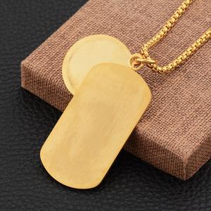Collar de moneda griega de Hip Hop, placa de identificación de perro <span class=keywords><strong>militar</strong></span> de acero inoxidable chapado en oro de 18 quilates, joyería urbana Unisex - Product Image 3