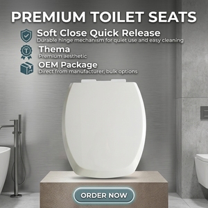 Asiento de Inodoro de PP Thema Quadra con Cierre Suave para Baño de Hotel, Suministro Directo de Fabricante para el Mercado Brasileño, OEM ODM - Product Image 1
