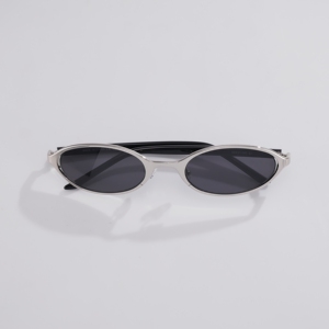 Gafas de Sol Ovaladas Y2K de Diseño Nuevo 2026, Montura Metálica, Pequeñas y Estrechas, Estilo Cyberpunk Futurista, con Logotipo Personalizado, Listas para Enviar - Product Image 5