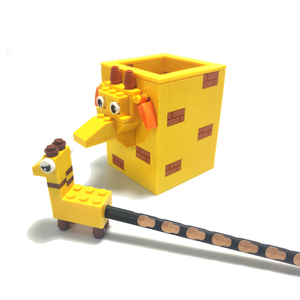 Caja organizadora ecológica de animales bonitos, soporte para bolígrafo, juego de bloques de <span class=keywords><strong>rompecabezas</strong></span> educativos especiales, portalápices de plástico para escritorio - Product Image 3