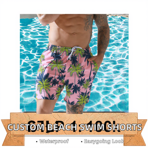 Shorts de bain décontractés personnalisés avec impression graphique, cordon de serrage, poches en maille, longueur genou, imperméables et à séchage rapide – Nouveauté ! - Product Image 2