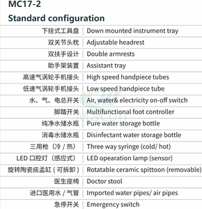 MC17-2 2023 il più nuovo strumento dentale integrale dell'unità della sedia dentale di bell'aspetto con paia di bottiglie di stoccaggio dell'acqua - Product Image 4