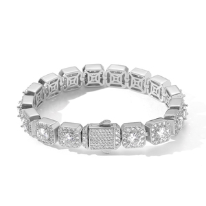 Nuoya 10Mm Chuỗi Iced out Baguette Kim Cương Bạc Mạ Hip Hop Cụm Tennis Chuỗi Vòng Đeo Tay Cho Phụ Nữ Sang Trọng Đồ Trang Sức Thời Trang - Product Image 3