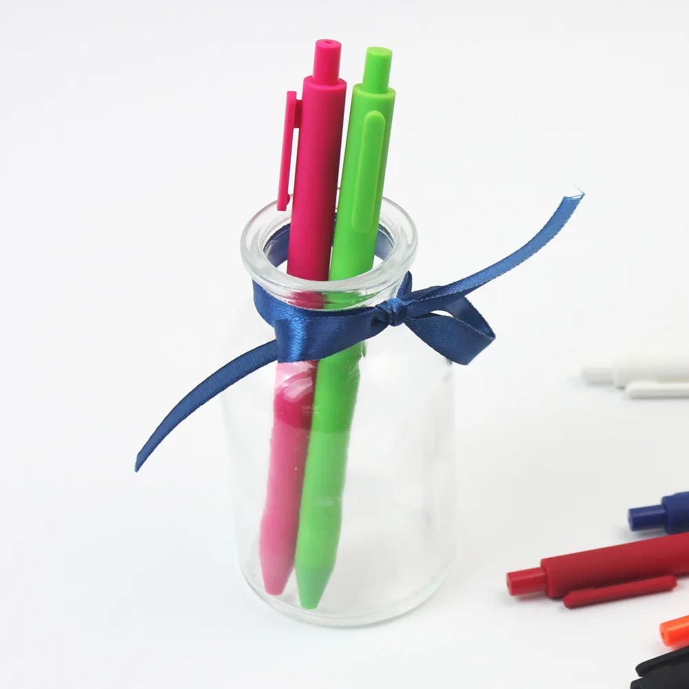 Confectionary color plastic ballpoint pen simple color neutral pen custom LOGO pen office stationery
