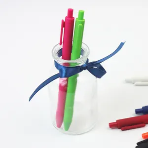 糖果彩色塑料圆珠笔简约彩色中性笔定制LOGO笔办公文具